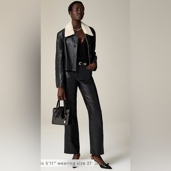 J.Crew Petite slim wide-leg pant in faux leather